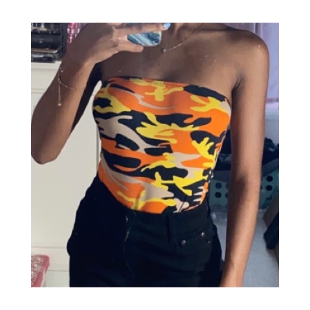 Strapless Camo Bodysuit